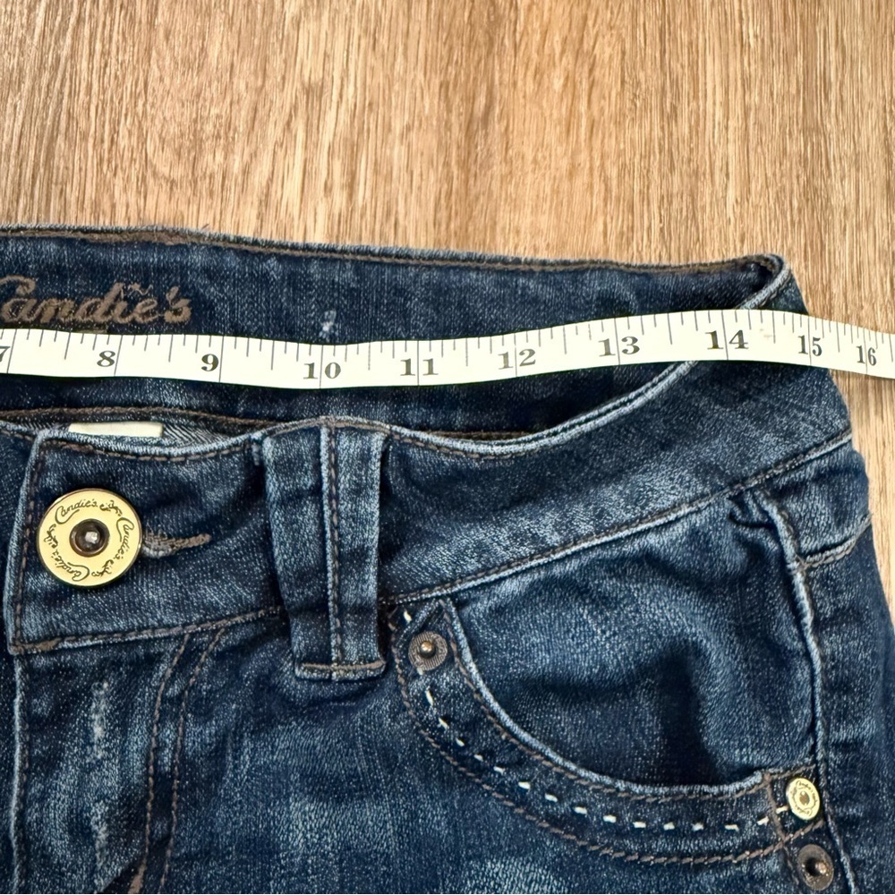 Candies Y2K Low Rise Jeans Women’s 29 Embroidered Accents Distressed Grunge Boot - Picture 6 of 10